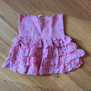 LoveShackFancy Pink Textured Knit Skirt